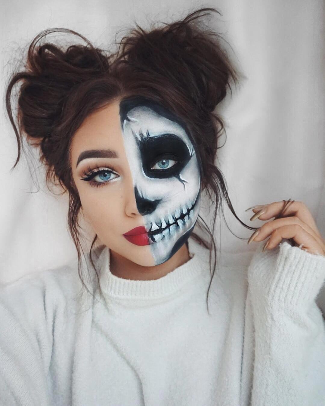 Не сложный макияж на хэллоуин