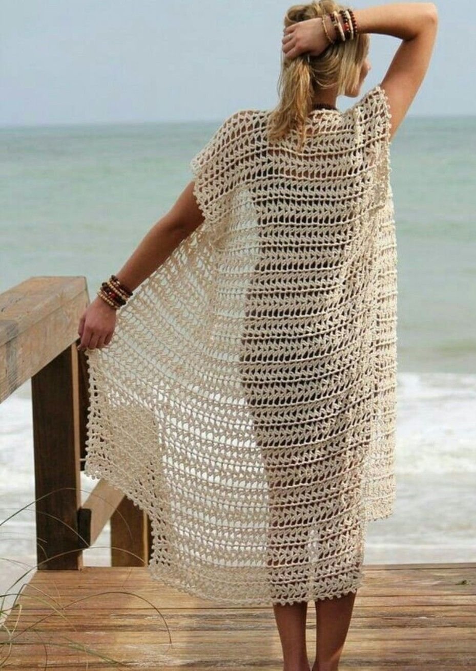 Пляжное платье спицами