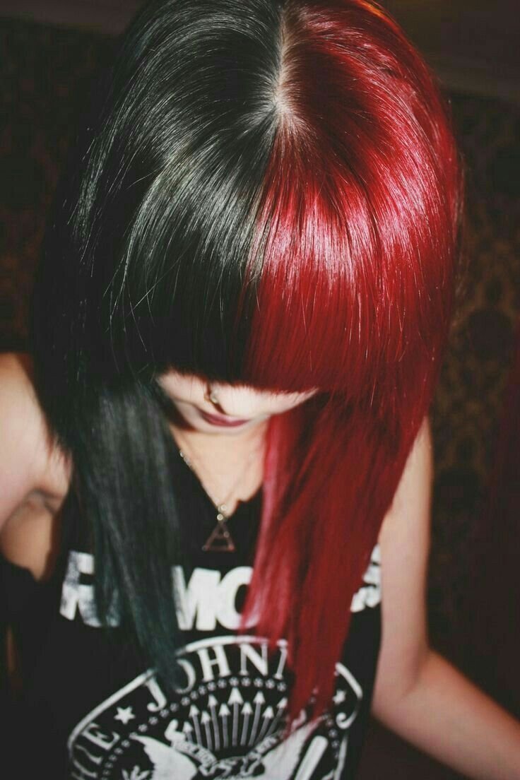 Черно красное окрашивание волос