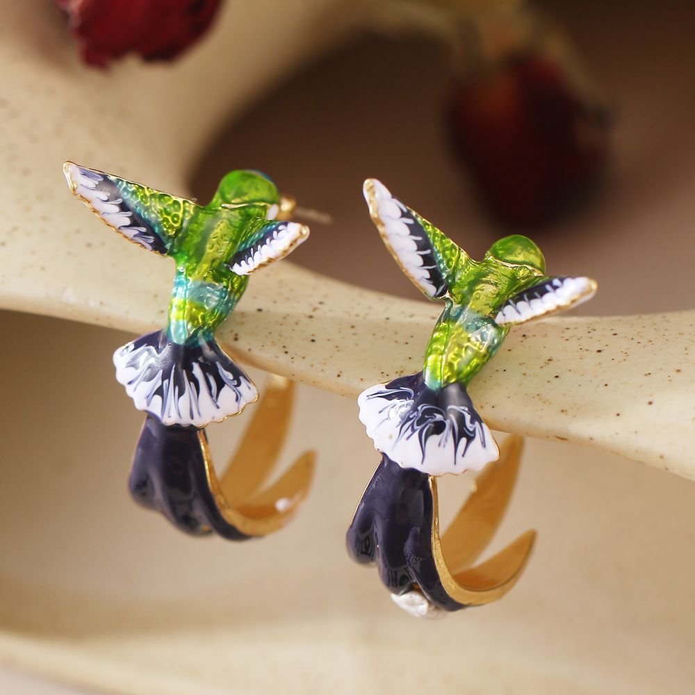 Золотые сережки колибри