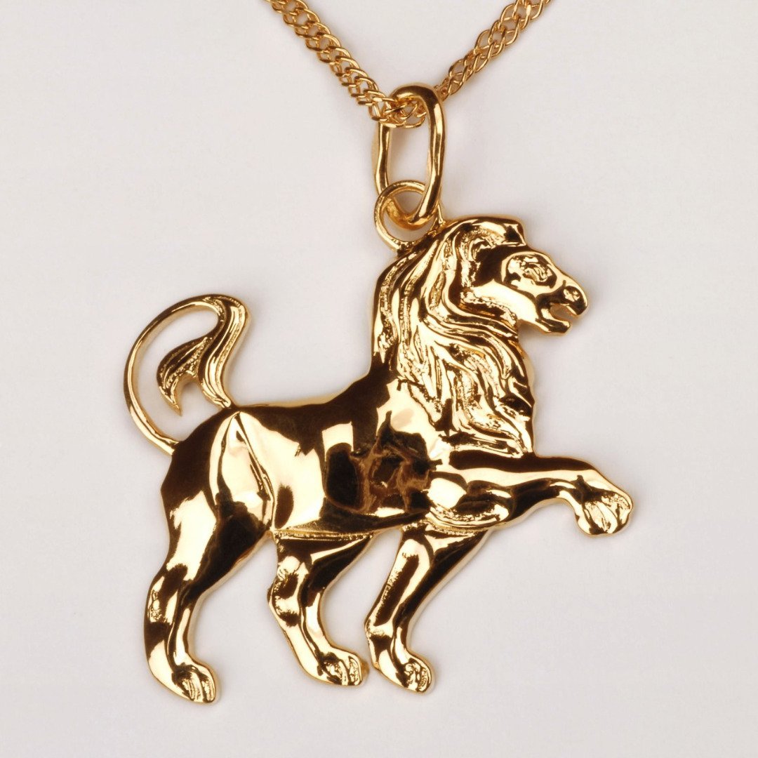 Золотой кулон знак зодиака лев