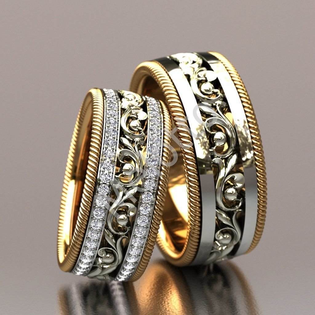 Красивые обручальные кольца парные необычные