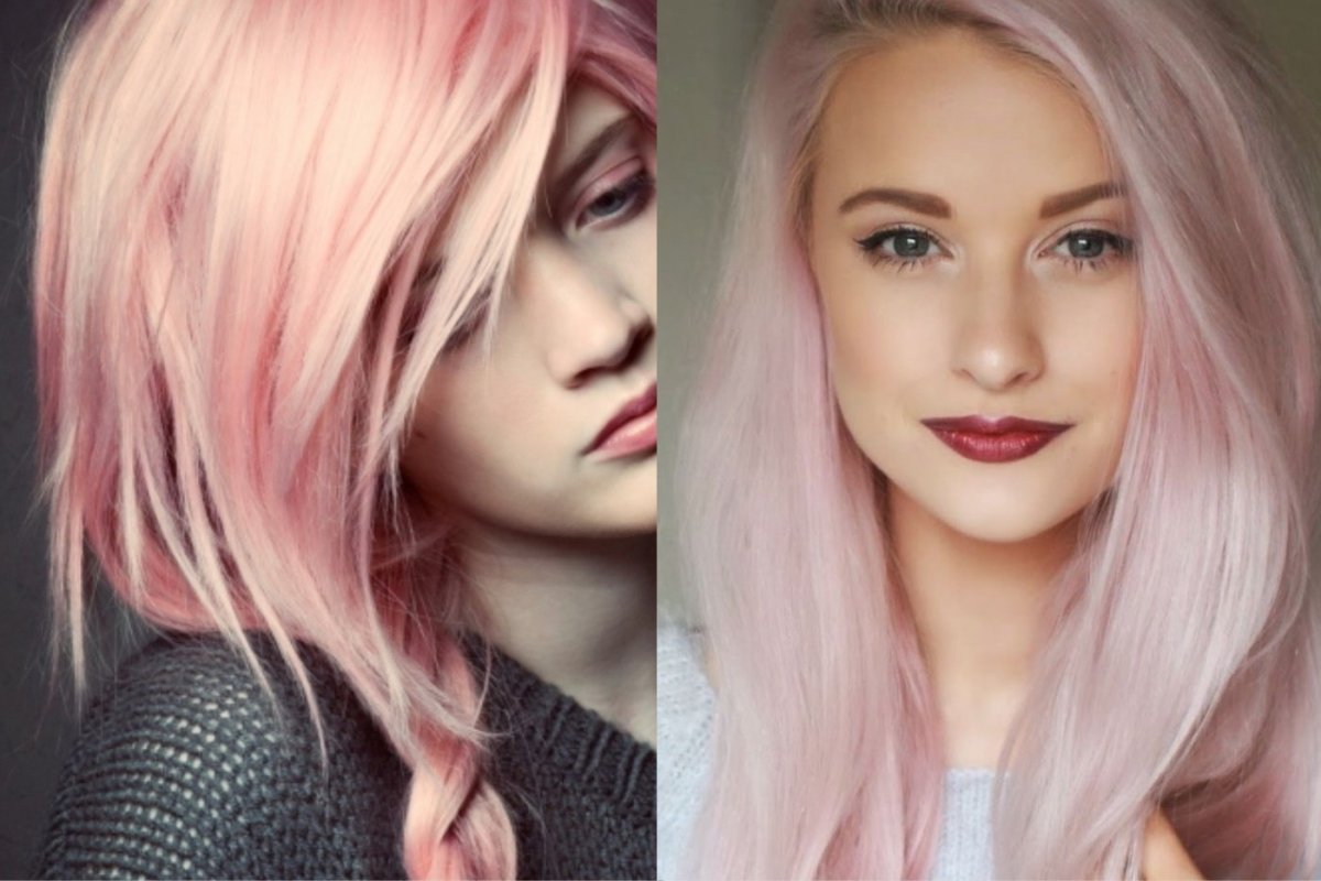 Нежно розовый цвет волос