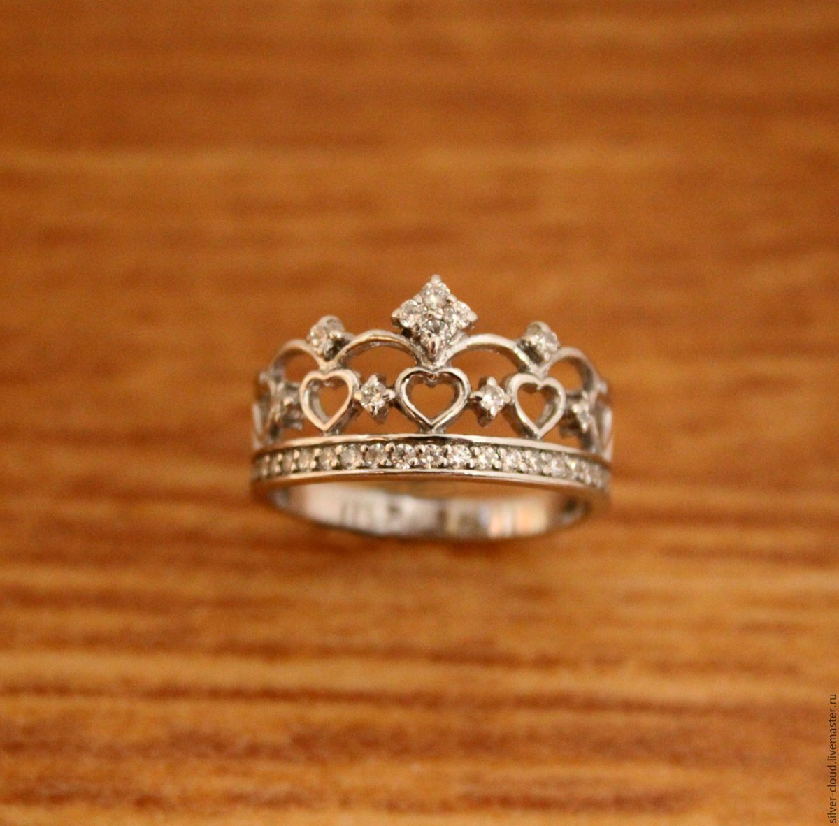 Кольцо золотое женское корона