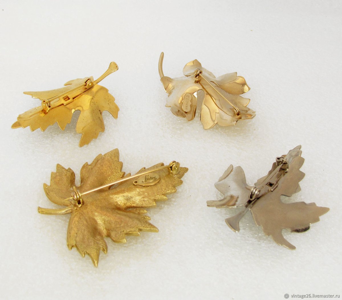 Золотые серьги кленовый лист