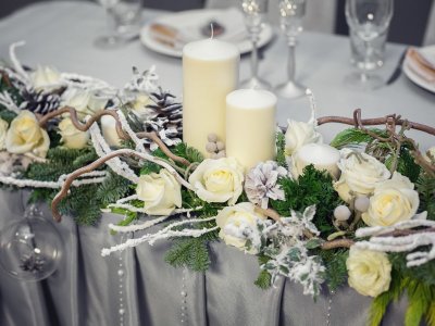 Украшение стола на свадьбу