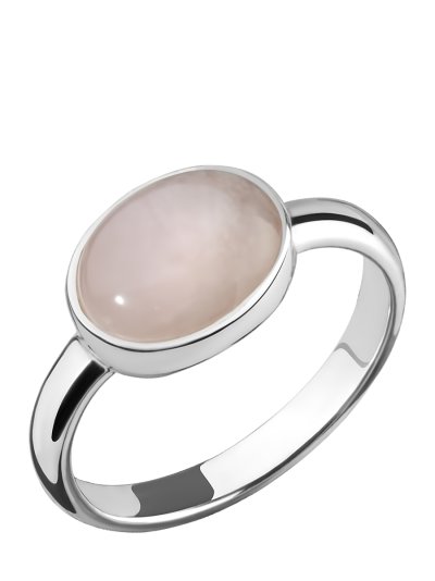 Кольцо с розовым кварцем в серебре