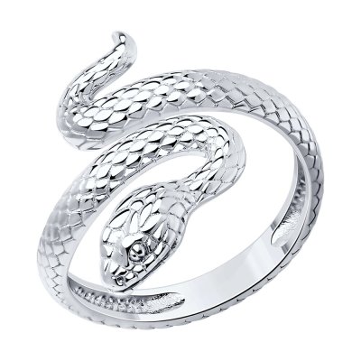 Серебряное кольцо змейка