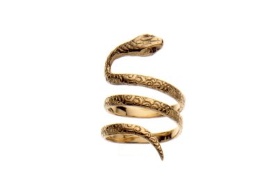 Золотое кольцо в форме змеи
