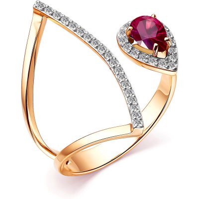 Кольцо с рубином и бриллиантами из золота