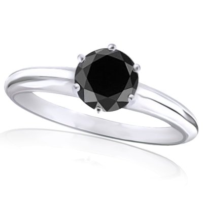 Кольцо с черным большим камнем