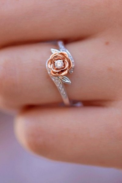 Кольцо роза с бриллиантами