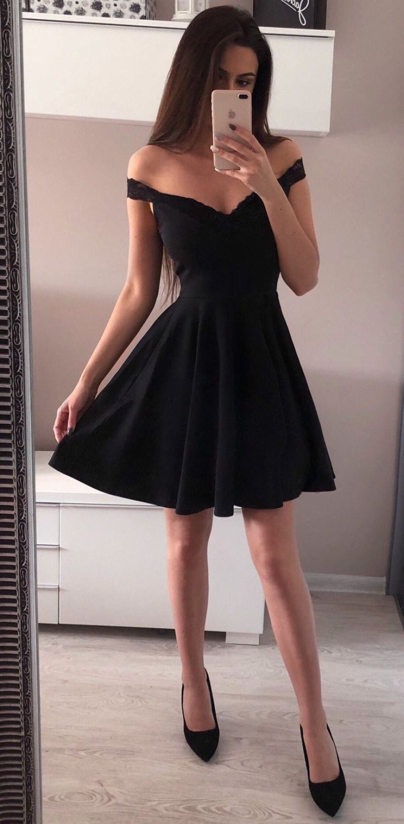 Black long sleeve homecoming dress платье